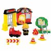 plastic electronic toys+fire station fun playset